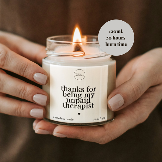 Thanks For Being My Unpaid Therapist Candle, Gift For Friend