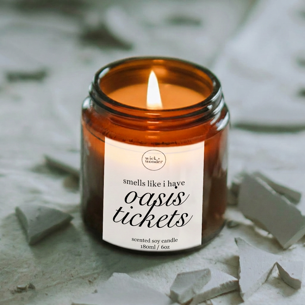 Oasis Ticket Reveal Candle, Oasis Tour Gifts