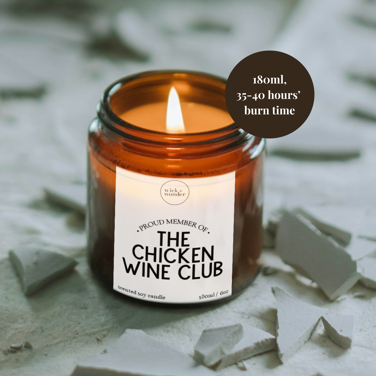 Chicken Wine Club Candle, Wine Lover Gift