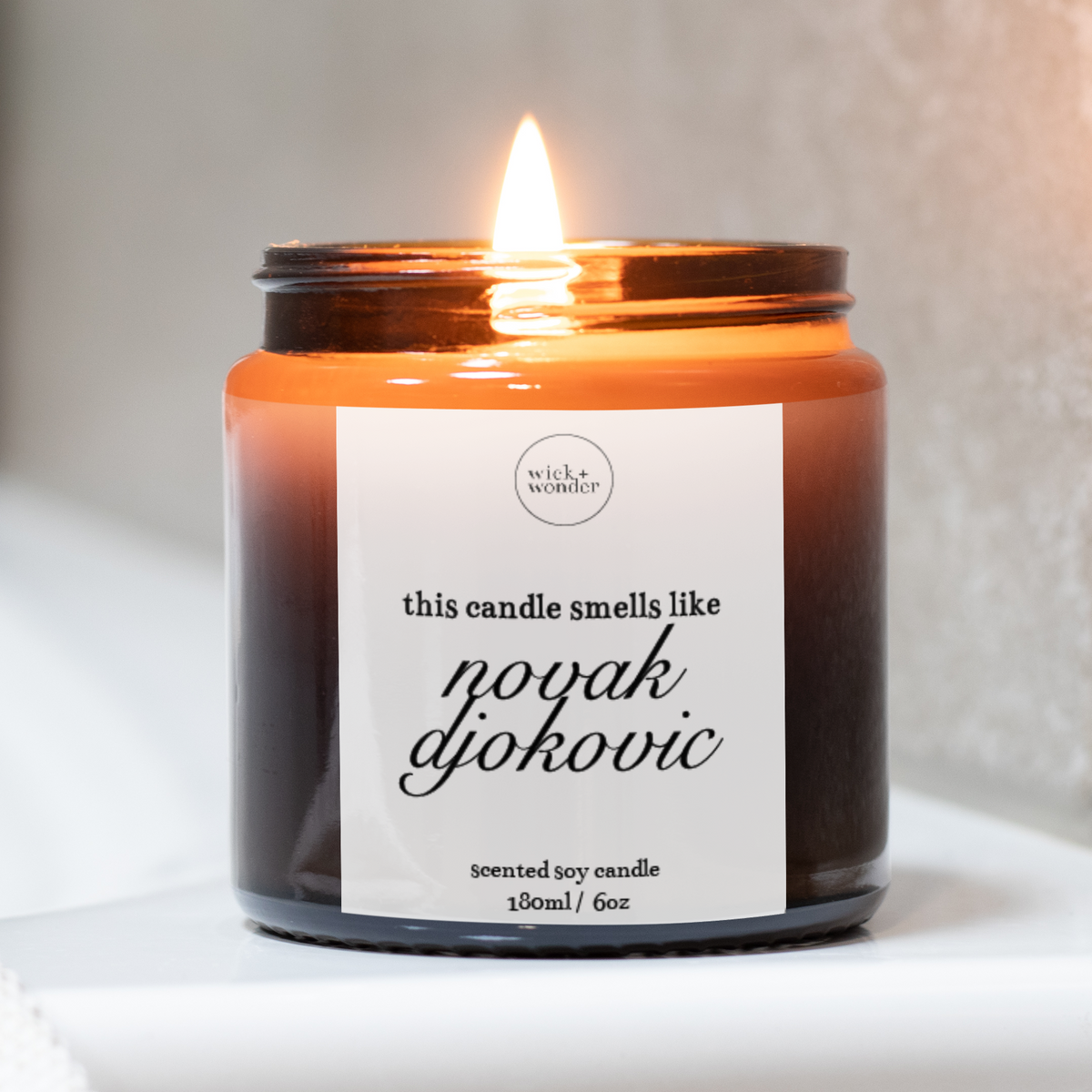 Novak Djokovic Candle, Funny Tennis Gifts
