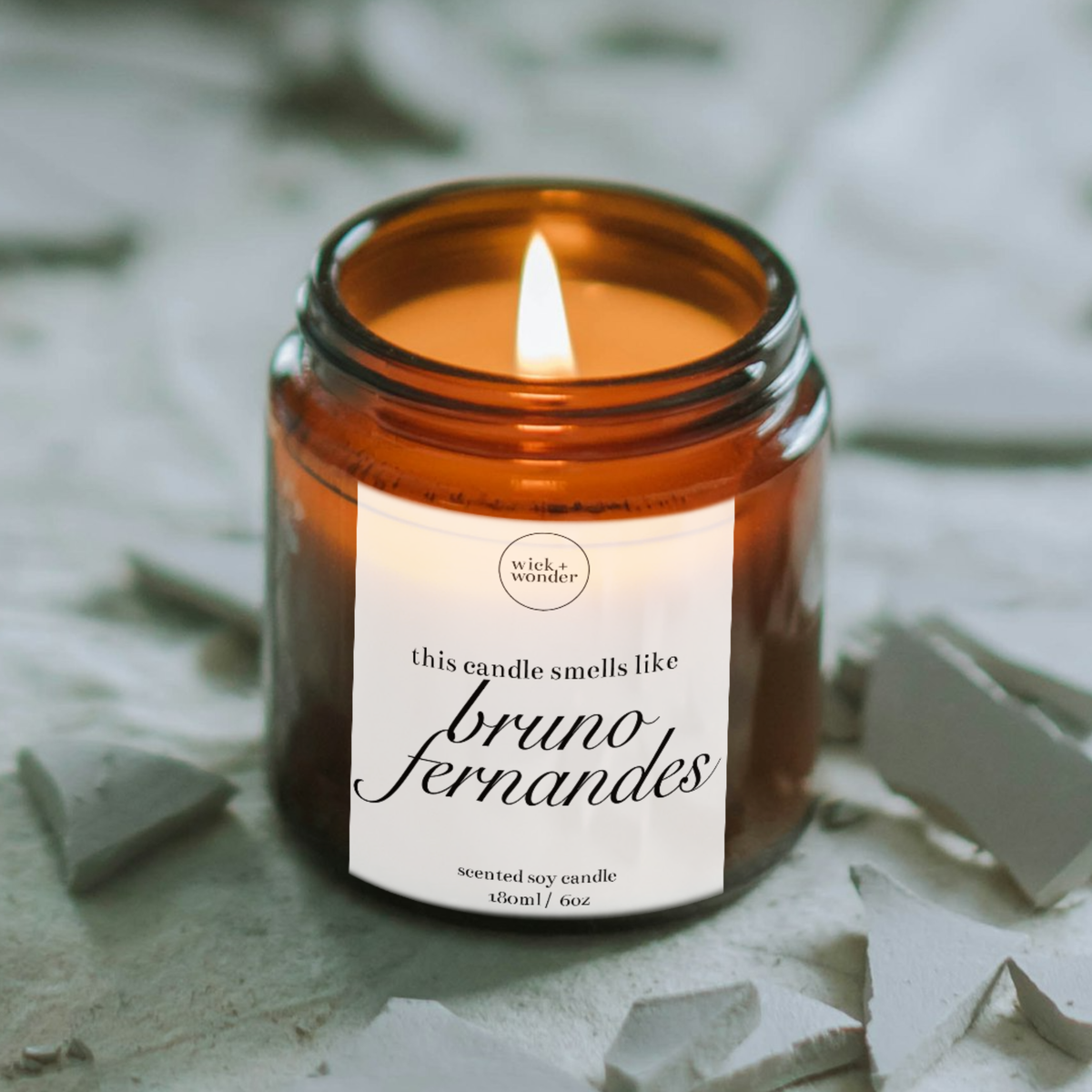 Man United Gift Idea, Bruno Fernandes Candle