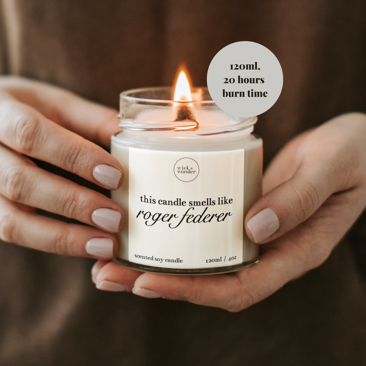 Roger Federer Candle, Funny Tennis Gifts