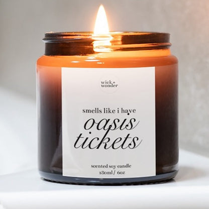 Oasis Ticket Reveal Candle, Oasis Tour Gifts