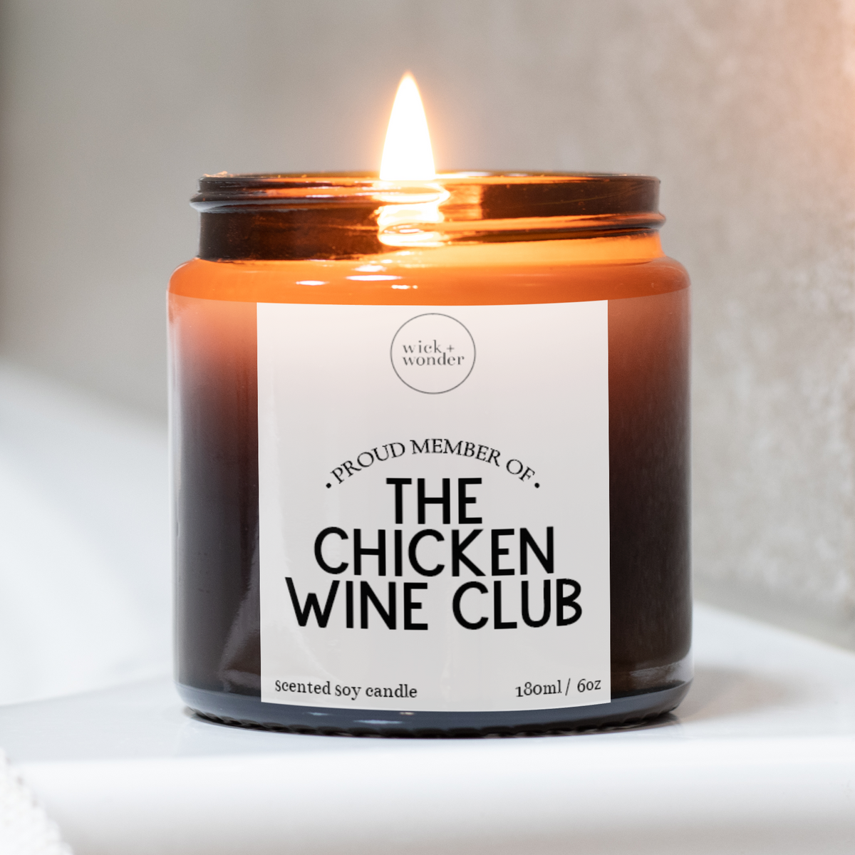 Chicken Wine Club Candle, Wine Lover Gift