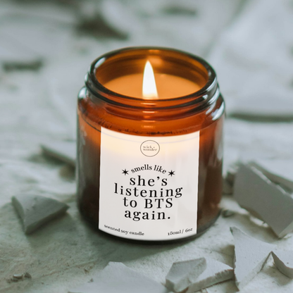 BTS Gift Ideas, Listening To BTS Again Candle