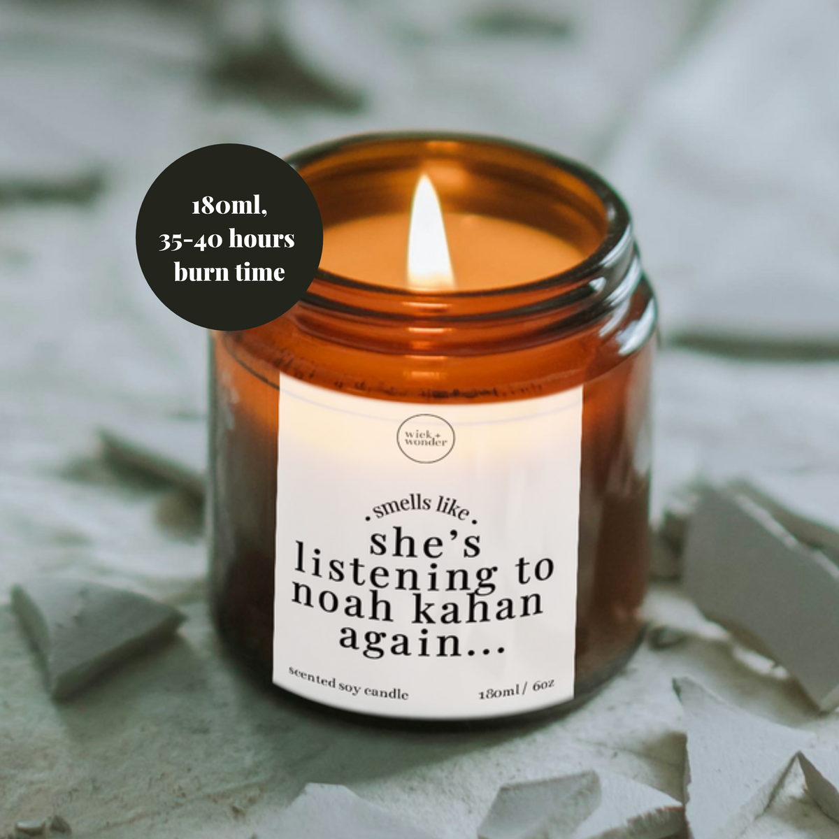 Listening To Noah Kahan Again Candle, Personalised Noah Kahan Gifts
