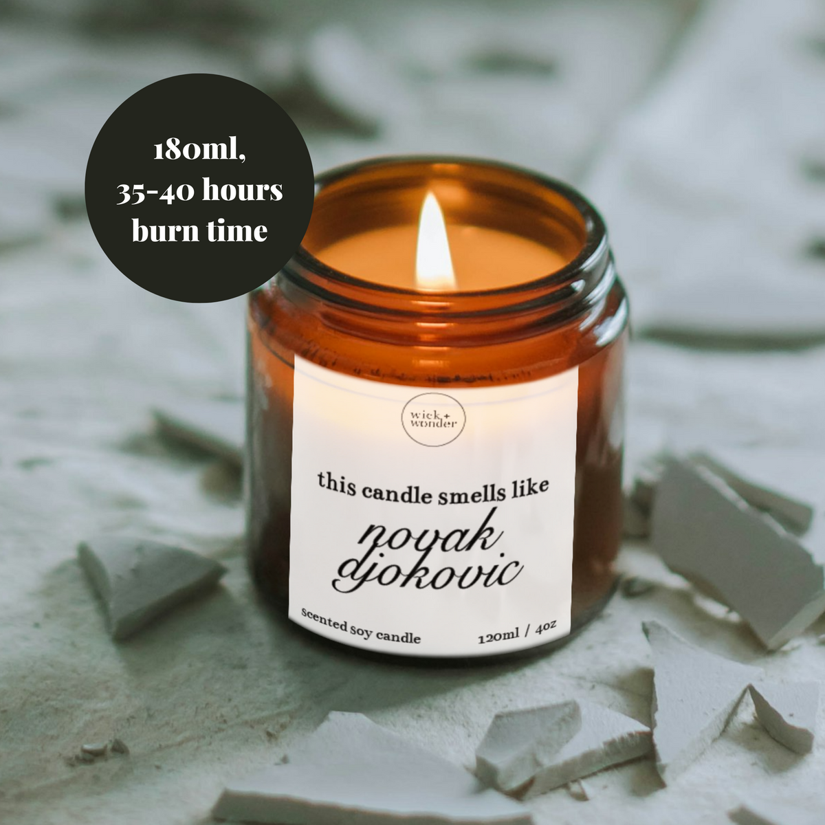 Novak Djokovic Candle, Funny Tennis Gifts