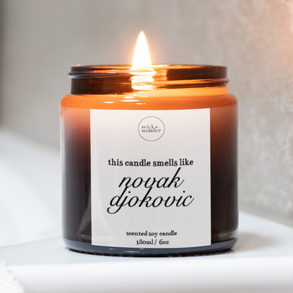 Novak Djokovic Candle, Funny Tennis Gifts