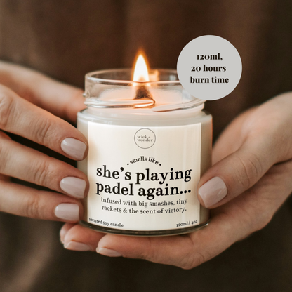 Padel Gift For Her, She's Playing Padel Again Candle