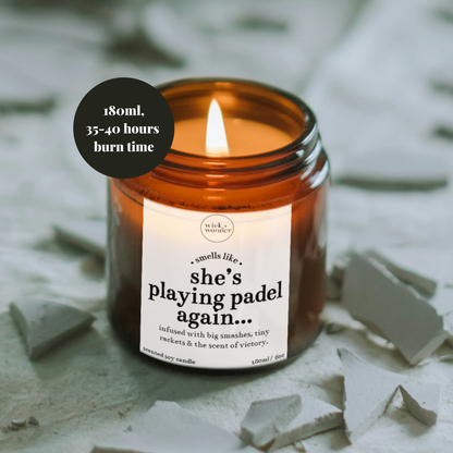Padel Gift For Her, She's Playing Padel Again Candle