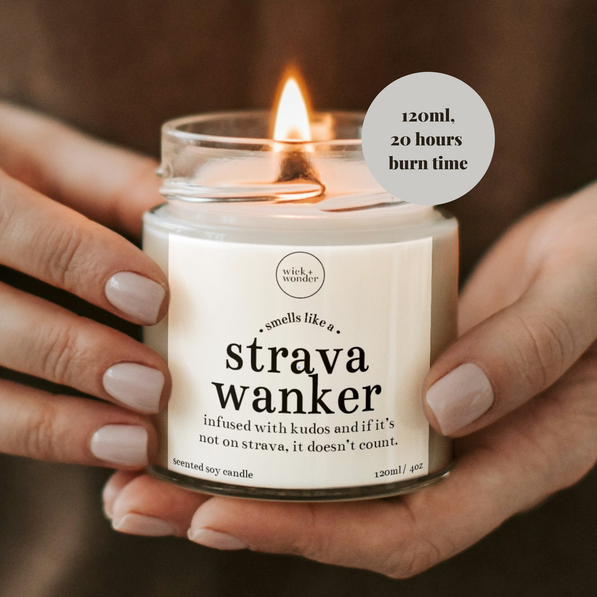 Strava Wanker Candle, Funny Running Gift