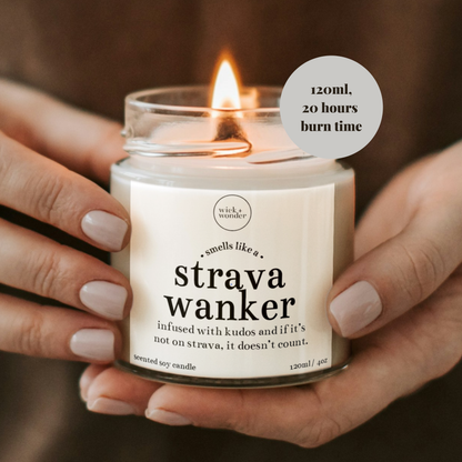Strava Wanker Candle, Funny Running Gift