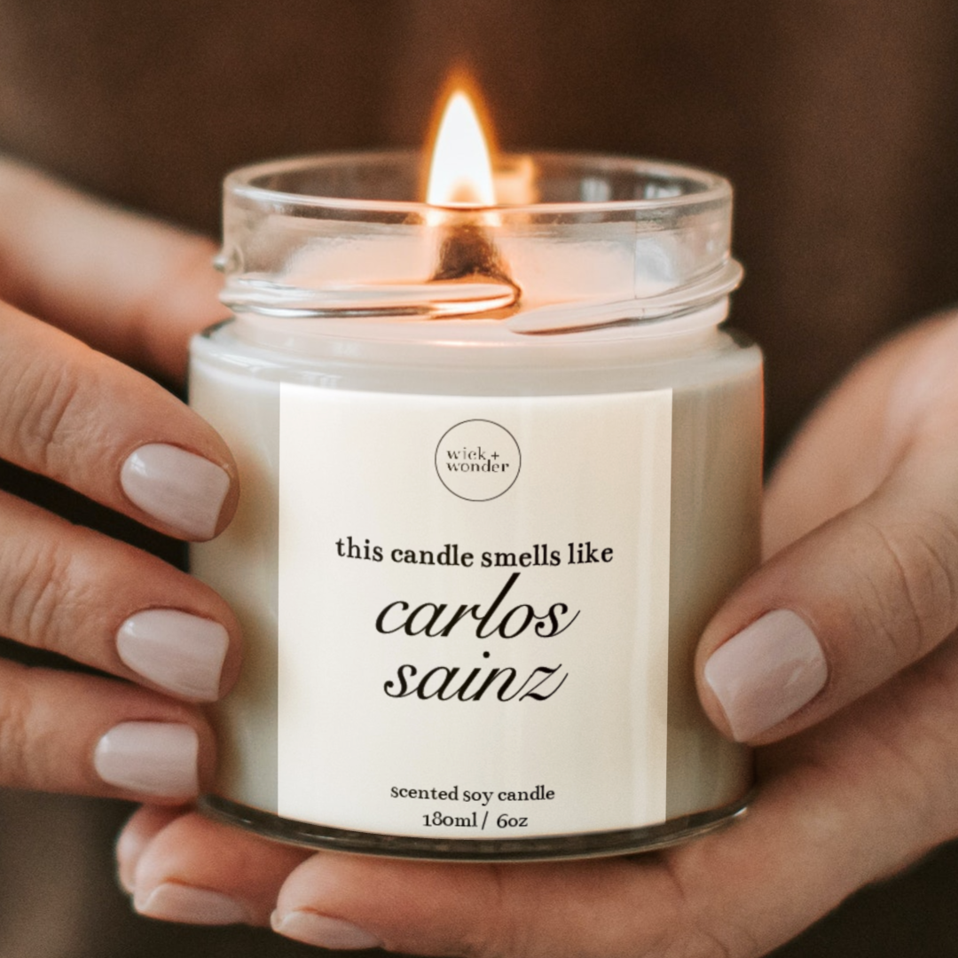 Smells Like Carlos Sainz Candle, Formula One Gifts