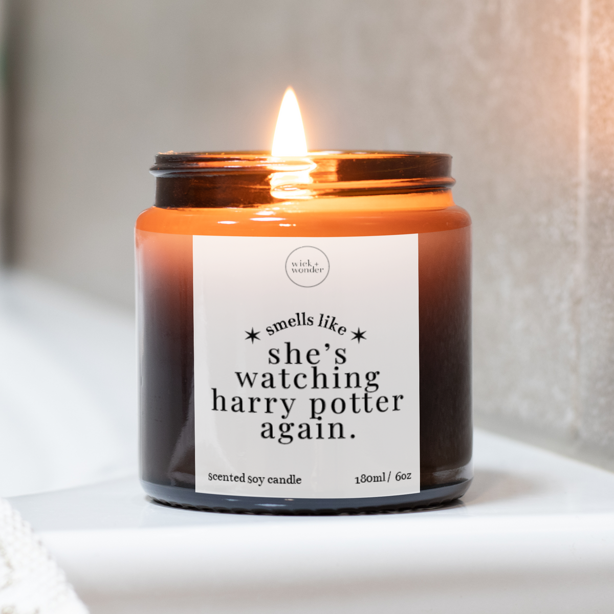 Watching Harry Potter Again Candle, Personalised Harry Potter Gifts