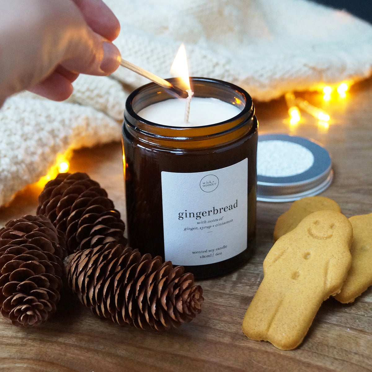 'Gingerbread' Christmas Candle
